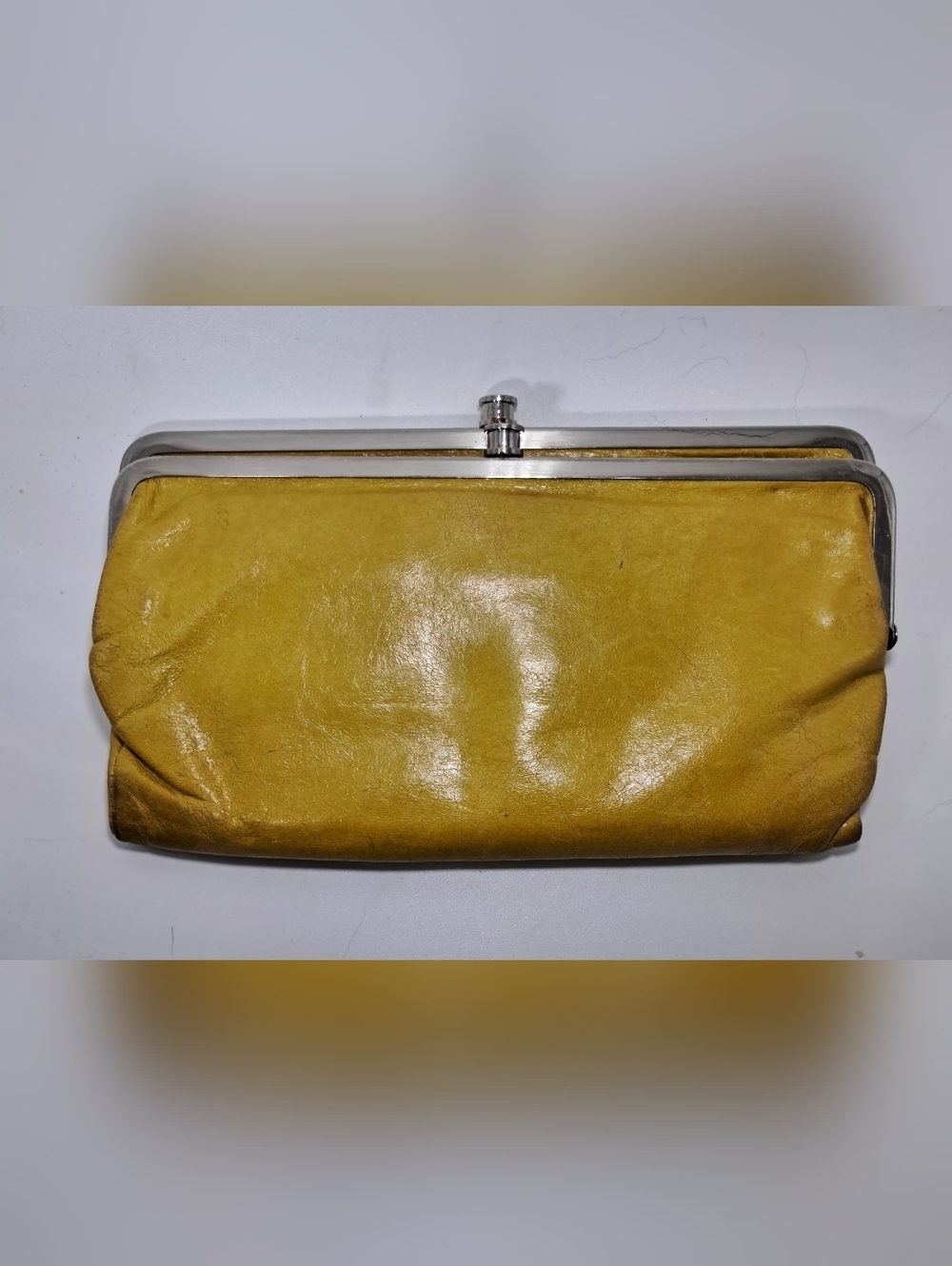 HOBO Yellow Leather Frame Clutch